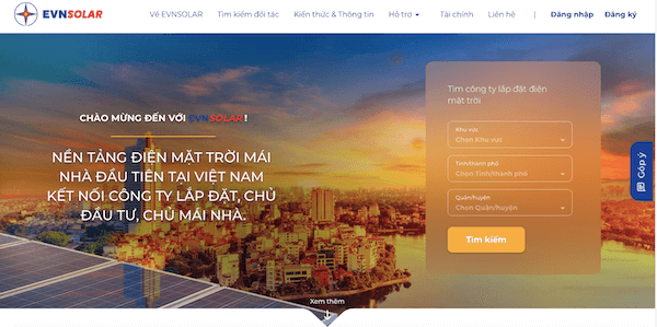 Nền tảng EVNSOLAR phục vụ phát triển điện mặt trời mái nhà